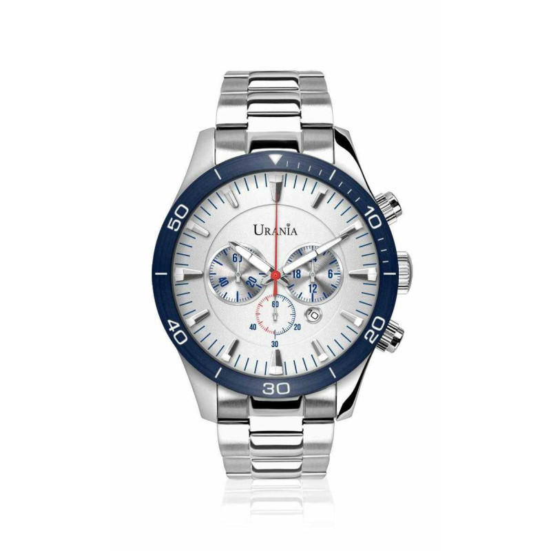 OROLOGIO UOMO CRONO CON CASSA IN ACCIAIO MM 45 CINTU ACCIAIO BLU