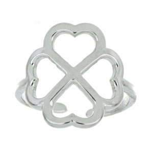 ANELLO "ADANA" FORMA QUADRIFOGLIO FORATO IN ACCIAIO