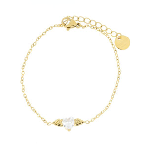 BRACCIALI "ADANA" CUORE CON ALI IN ACCIAIO