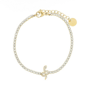 BRACCIALI "ADANA" SERPENTE CON ZIRCONI IN ACCIAIO