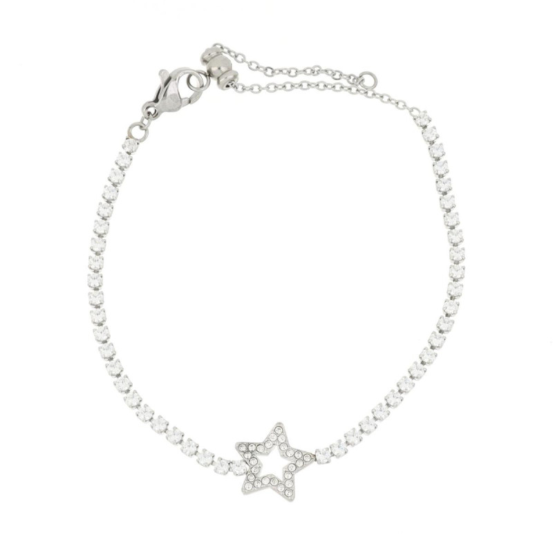BRACCIALI "ADANA" STELLA CON ZIRCONI IN ACCIAIO