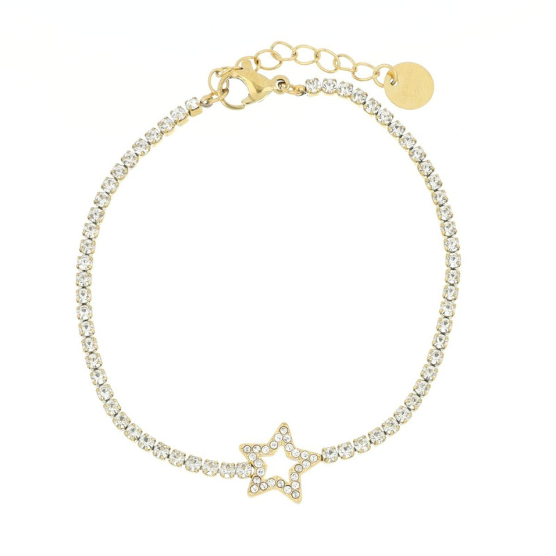 BRACCIALI "ADANA" STELLA CON ZIRCONI IN ACCIAIO