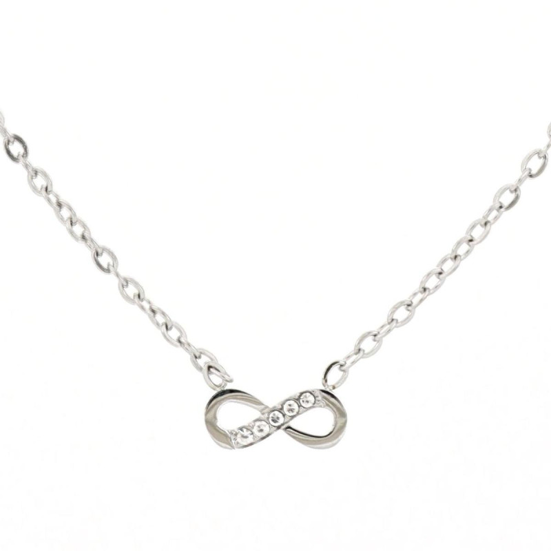COLLANA "ADANA" INFINITO CON ZIRCONI IN ACCIAIO