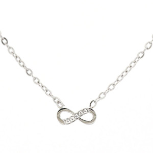COLLANA "ADANA" INFINITO CON ZIRCONI IN ACCIAIO