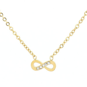 COLLANA "ADANA" INFINITO CON ZIRCONI IN ACCIAIO