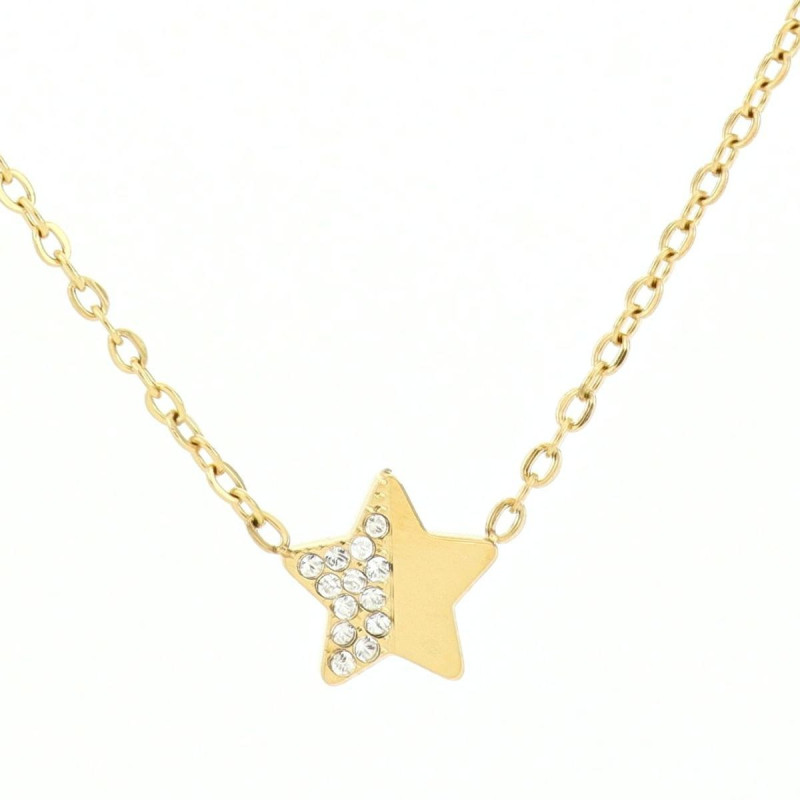 COLLANA "ADANA" STELLA CON ZIRCONI IN ACCIAIO
