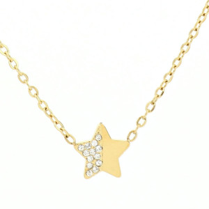 COLLANA "ADANA" STELLA CON ZIRCONI IN ACCIAIO