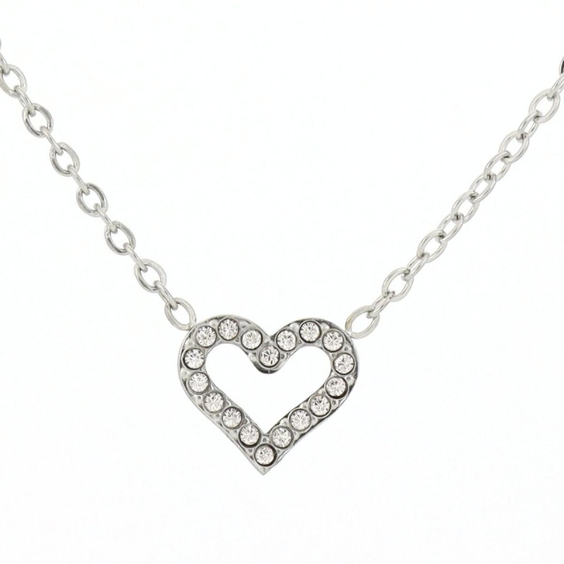 COLLANA "ADANA" CUORE CON ZIRCONI IN ACCIAIO
