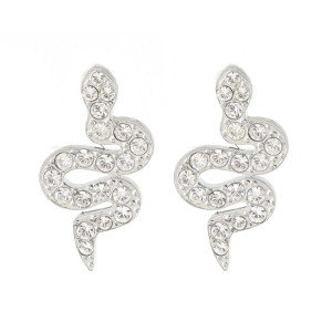 ORECCHINI A LOBO "ADANA" SERPENTI CON ZIRCONI IN ACCIAIO