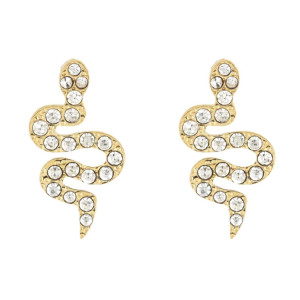 ORECCHINI A LOBO "ADANA" SERPENTI CON ZIRCONI IN ACCIAIO