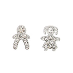 ORECCHINI A LOBO "ADANA" 8MM BAMBINI CON ZIRCONI IN ACCIAIO