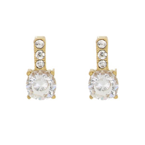 ORECCHINI A LOBO "ADANA" 10MM CON ZIRCONI IN ACCIAIO