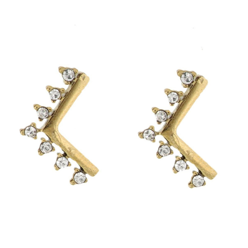 ORECCHINI A LOBO "ADANA" 11MM CON ZIRCONI IN ACCIAIO
