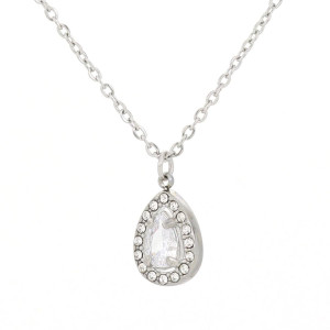 PENDENTE "ADANA" GOCCIA CON ZIRCONI IN ACCIAIO