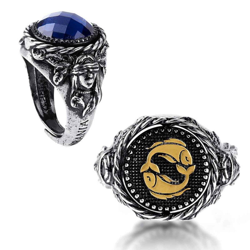 ANELLO ANDROMEDA PESCI IN OTTONE