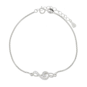 BRACCIALE CM 17+3 MISTI CHIAVE DI VIOLINO MM 12,7 IN ARGENTO 925