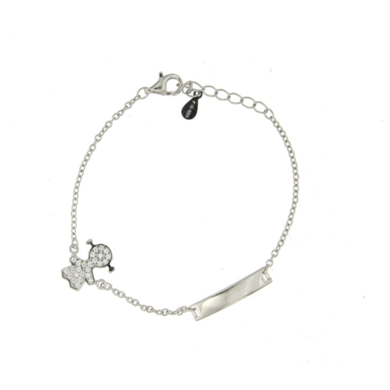 BRACCIALE TARGA IN ARGENTO 925 BIMBA