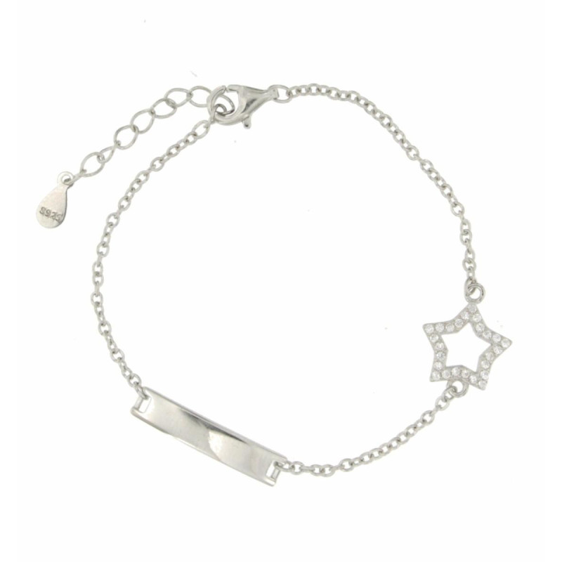 BRACCIALE BABY IN ARGENTO 925 CON TARGA E STELLA