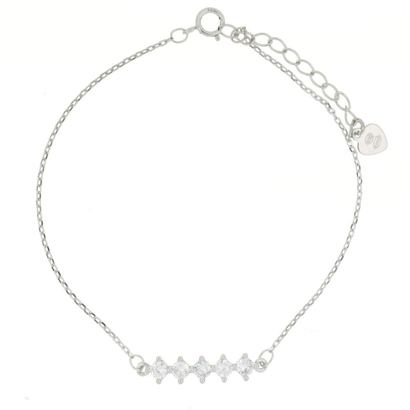 BRACCIALE CM 17+3 MISTI IN ARGENTO 925 PUNTI LUCE MM 3X18