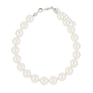 BRACCIALE CM 19+3 PERLA SWAROVSKI 8 MM E ARGENTO 925