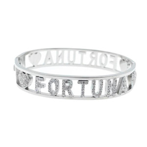BRACCIALE FRASE IN ACCIAIO "FORTUNA"