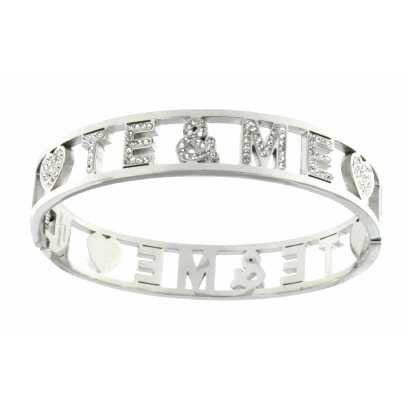 BRACCIALE NOME IN ACCIAIO "TE & ME"