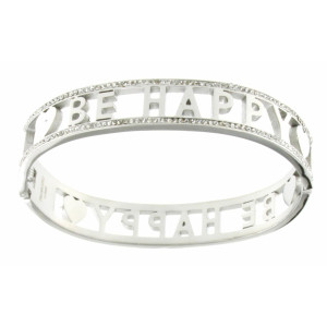 BRACCIALE NOME IN ACCIAIO "BE HAPPY"