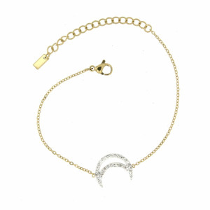 BRACCIALE AFRODITE IN ACCIAIO LUNA DORATO