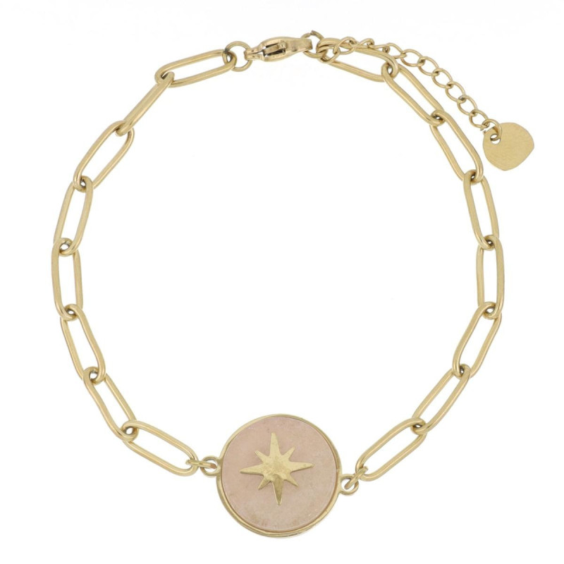 BRACCIALE AFRODITE CM 18+3 CON ROSA DEI VENTI IN ACCIAIO
