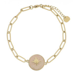 BRACCIALE AFRODITE CM 18+3 CON ROSA DEI VENTI IN ACCIAIO