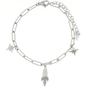 BRACCIALE AFRODITE CM 17+5 CON ROSA DEI VENTI IN ACCIAIO