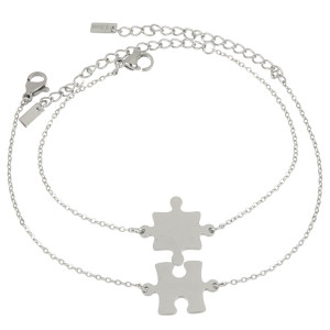 DOPPIO BRACCIALE AFRODITE IN ACCIAIO PUZZLE