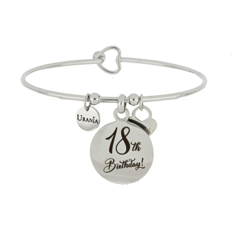 BRACCIALE PERSONALIZZATO "18TH BIRTHDAY" TONDO MM 22 IN ACCIAIO