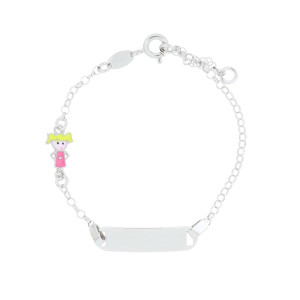 BRACCIALE BABY CM 14+2 TARGA MM 24 IN ARGENTO 925