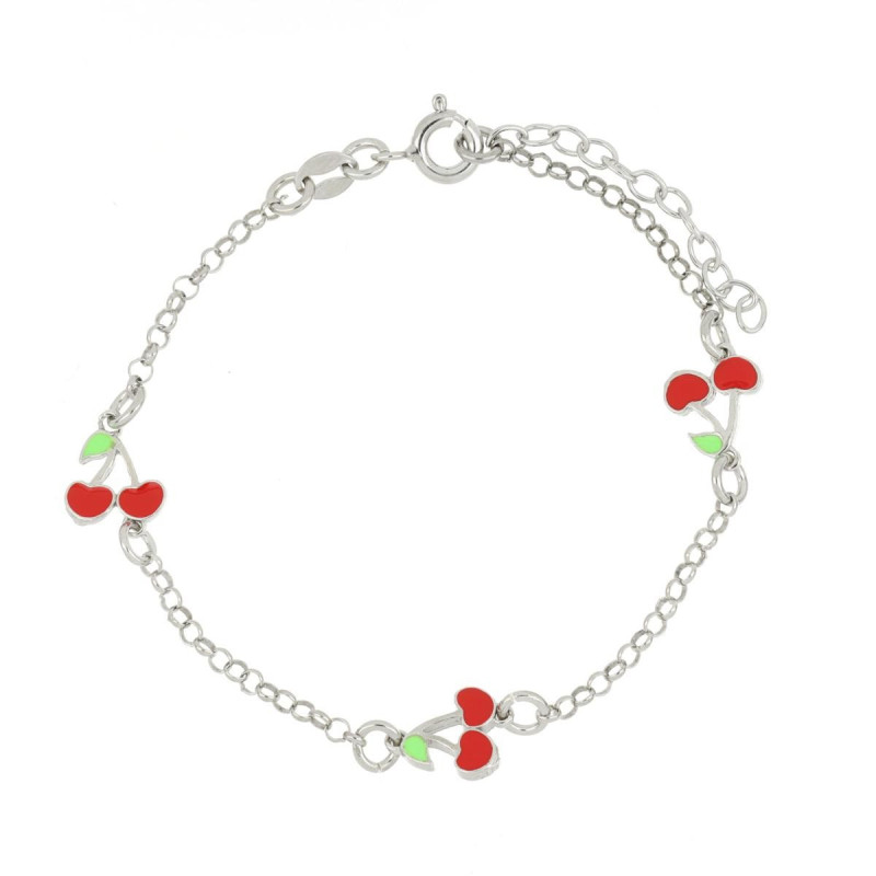 BRACCIALE "BABY" IN ARGENTO 925 3 SOGGETTI CILIEGIE