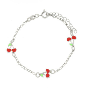 BRACCIALE "BABY" IN ARGENTO 925 3 SOGGETTI CILIEGIE