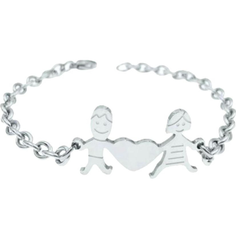 BRACCIALE FAMILY IN ACCIAIO PAPA' E MAMMA