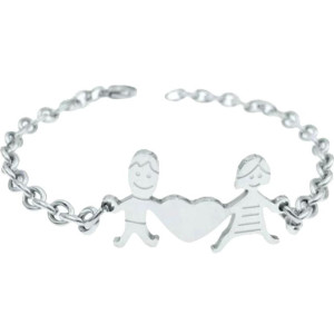 BRACCIALE FAMILY IN ACCIAIO PAPA' E MAMMA