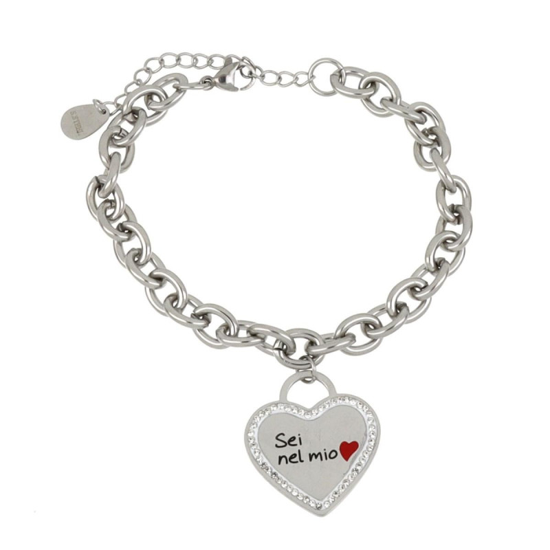 BRACCIALE NAIROBY IN ACCIAIO "SEI NEL MIO CUORE"