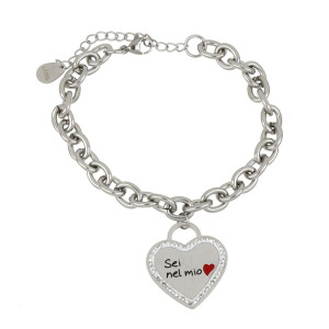 BRACCIALE NAIROBY IN ACCIAIO "SEI NEL MIO CUORE"
