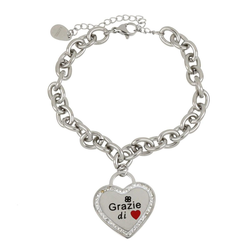 BRACCIALE NAIROBY IN ACCIAIO "GRAZIE DI CUORE"