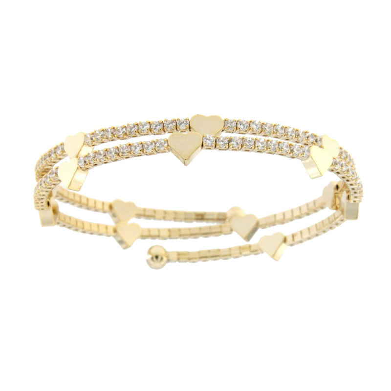 BRACCIALE GEA GOLD IN OTTONE CON ZIRCONI
