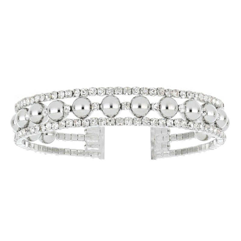 BRACCIALE GEA CON ZIRCONI E PERLE MM 6 IN OTTONE