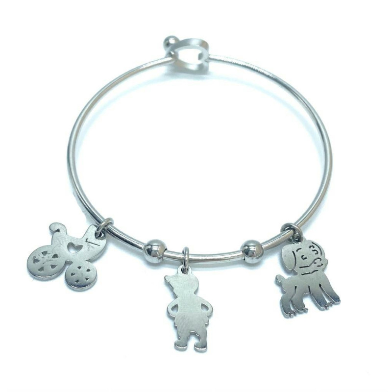 BRACCIALE "PENSIERO" IN ACCIAIO