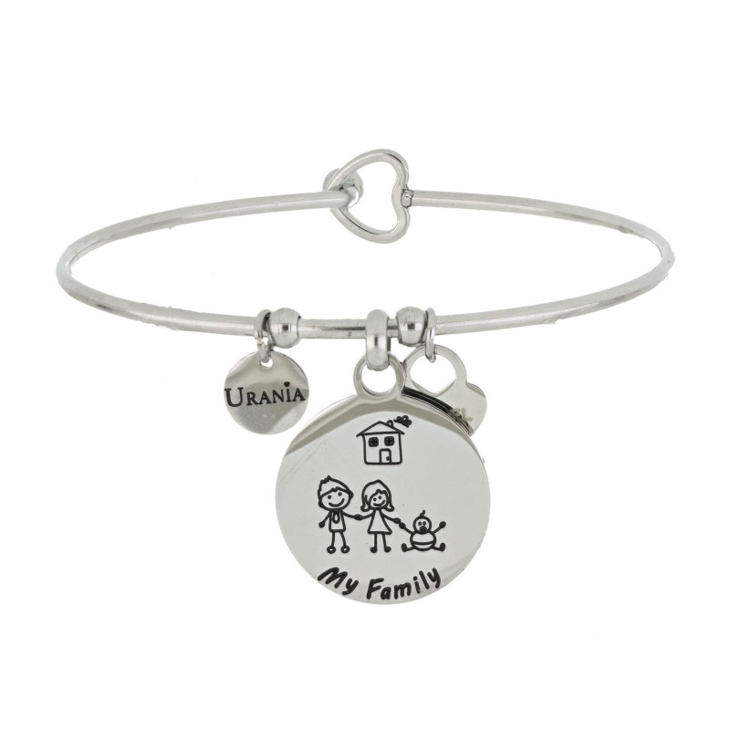 BRACCIALE "PENSIERO" MM 20 MAMMA, PAPA' E NEONATO IN ACCIAIO
