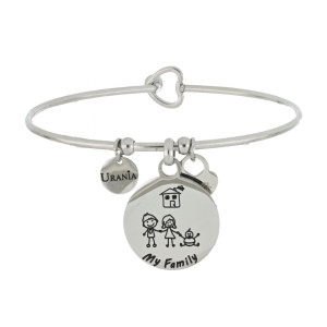 BRACCIALE "PENSIERO" MM 20 MAMMA, PAPA' E NEONATO IN ACCIAIO