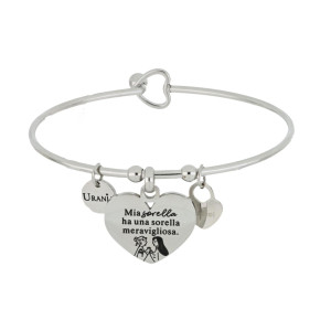BRACCIALE "PENSIERO" IN ACCIAIO MIA SORELLA HA UNA SORELLA MERAV