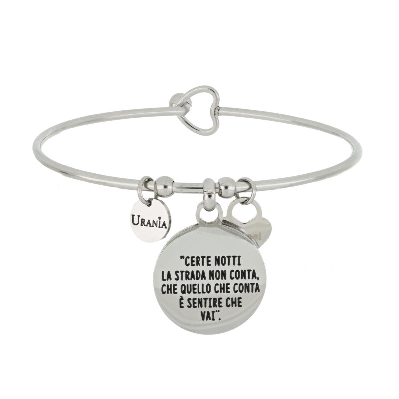BRACCIALE "PENSIERO" TONDO CON FRASE MM 20 IN ACCIAIO