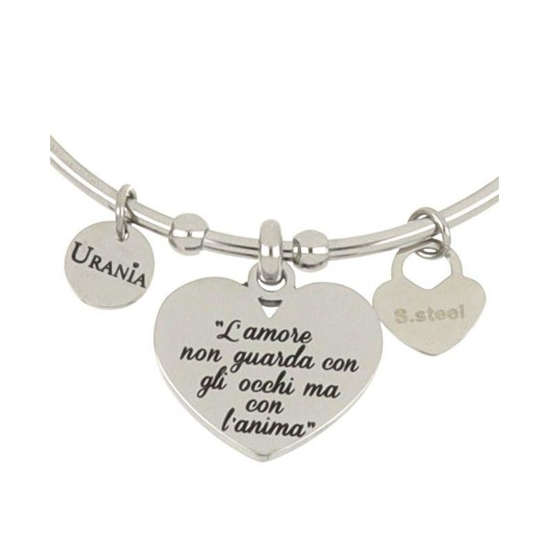 BRACCIALE "PENSIERO" IN ACCIAIO L AMORE NON GUARDA CON GLI OCCHI