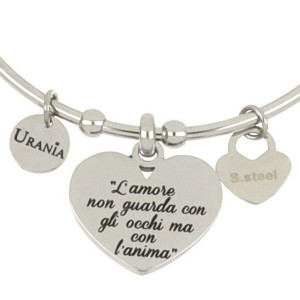 BRACCIALE "PENSIERO" IN ACCIAIO L AMORE NON GUARDA CON GLI OCCHI